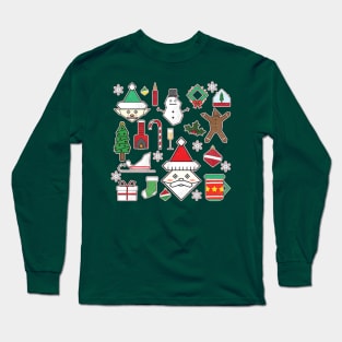 8ts Vintage Christmas Flash Sheet Long Sleeve T-Shirt